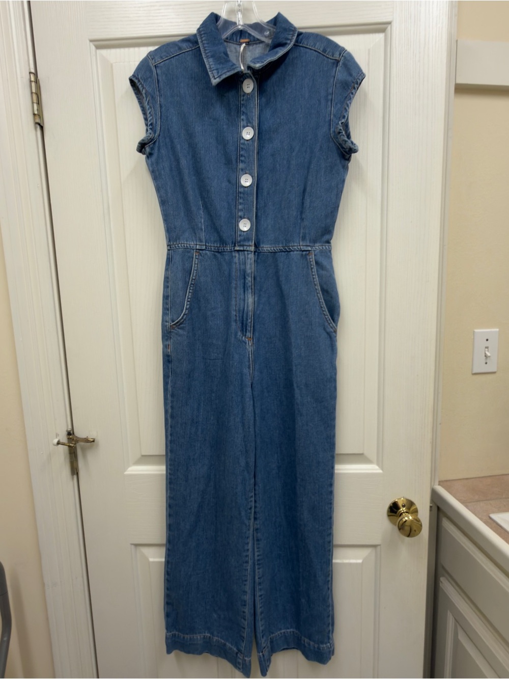 Free People Unchained Melody Denim Jumpsuit size 0